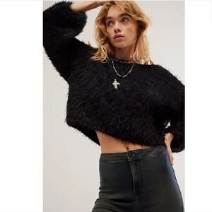 Free People Flurry Black Sweater Size Small
